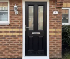 Composite Front Door in Black supplied and fitted in Chellaston, Derby