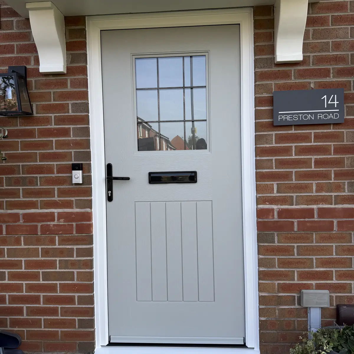 Rockdoor Cottage View Light with Square Lead glass in Agate Grey fitted in Mickleover, Derby