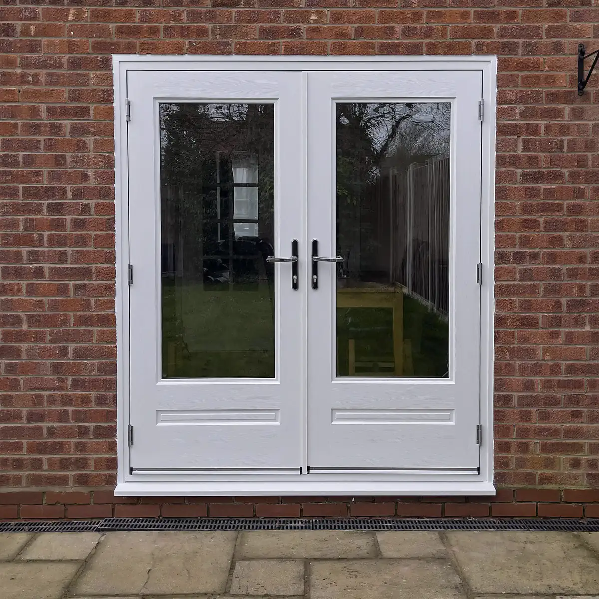 Rockdoor Classic French doors in White with Clear glass fitted in Belper, Derbyshire